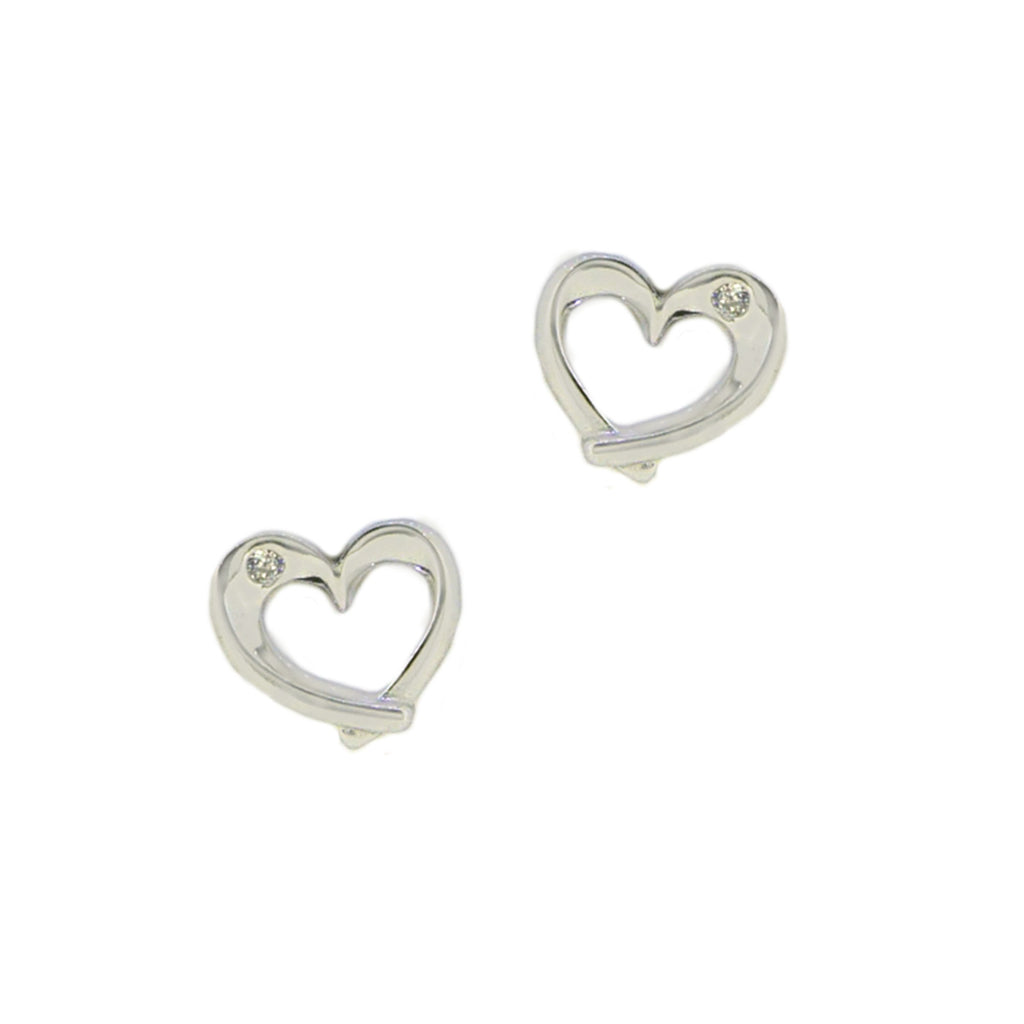 Sterling Silver CZ Open Heart Earrings – Striacroft Jewellers