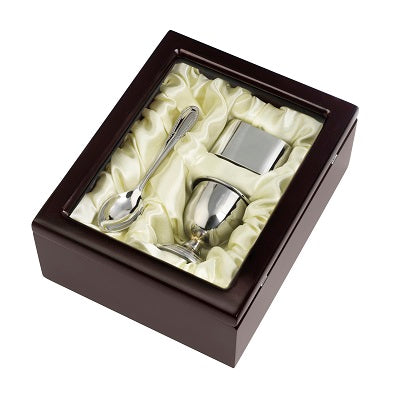 Silver Napkin Ring, Egg Cup & Spoon Set
