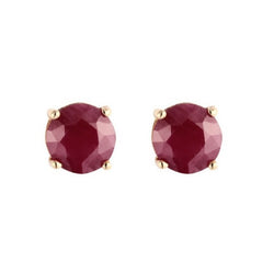 9ct Yellow Gold 4mm Ruby Earrings