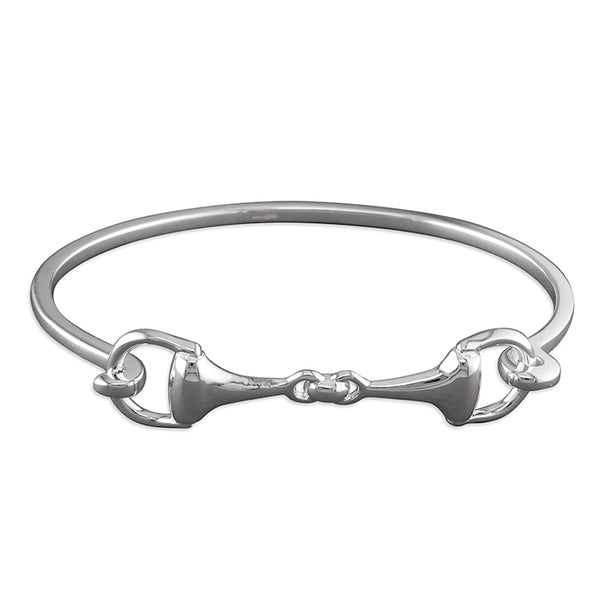 Sterling Silver Double Hinged Snaffle Bangle H2202