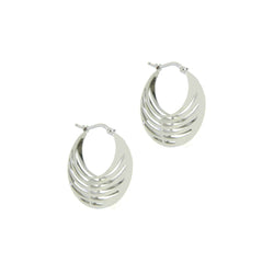 Sterling Silver Patterned Hoop Earrings