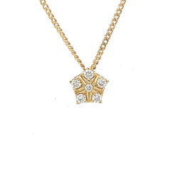 18ct Gold Diamond Set Star Pendant with Chain