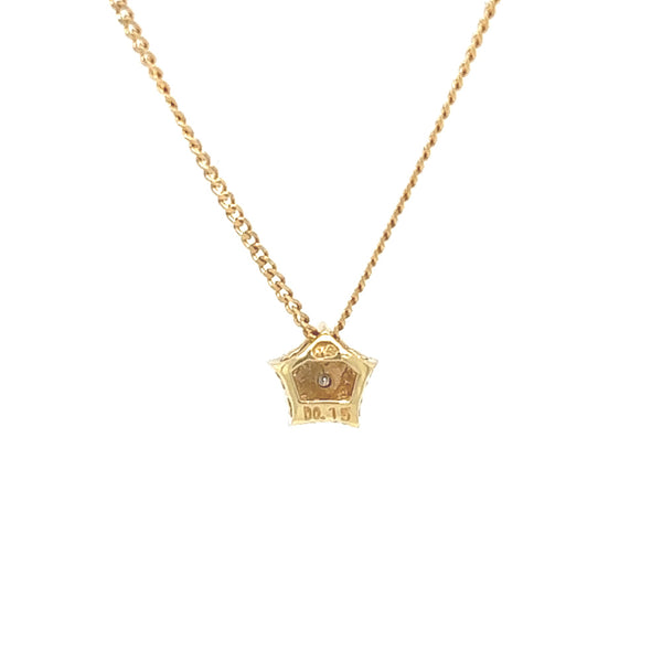 18ct Gold Diamond Set Star Pendant with Chain rear