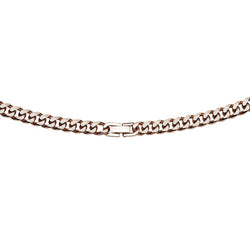Unique & Co Mens Steel & Rose Curb Necklace LAK157