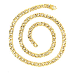 Unique & Co Mens Steel Gold IP Curb Necklace LAK214