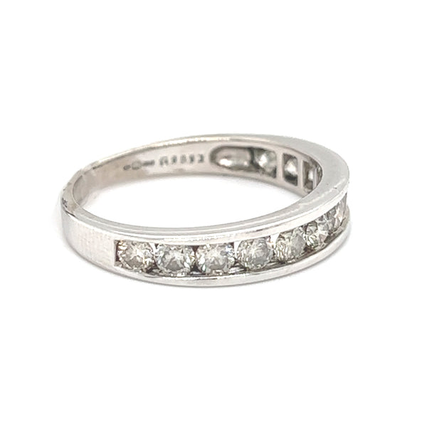 Diamond Eternity Ring 0.75ct Channel Set 9ct White Gold side