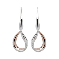 Unique & Co Sterling Silver Drop Earrings with Rose Gold Plating ME-684