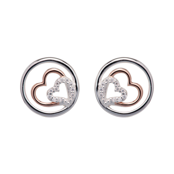 Unique & Co Sterling Silver Earrings with Rose Gold Plating ME-766