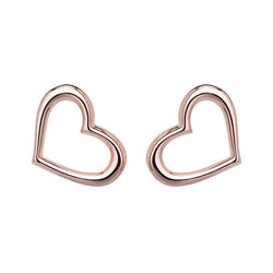 Unique & Co Sterling Silver Heart Earrings with Rose Gold Plating ME-782