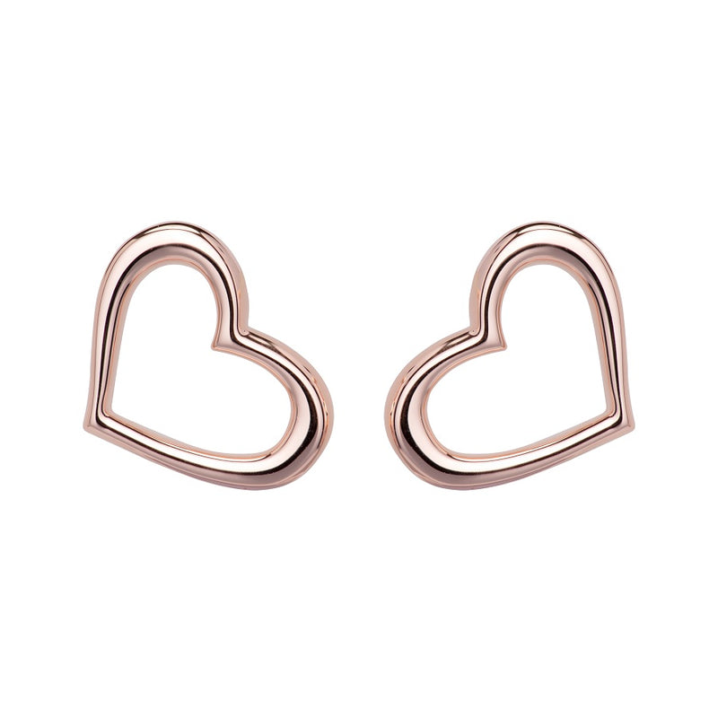 Unique & Co Sterling Silver Heart Earrings with Rose Gold Plating ME-782