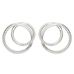 Unique & Co Sterling Silver Double Circle Earrings ME-793