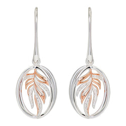 Unique & Co Sterling Silver Drop Earrings with Rose Gold Plating ME-800