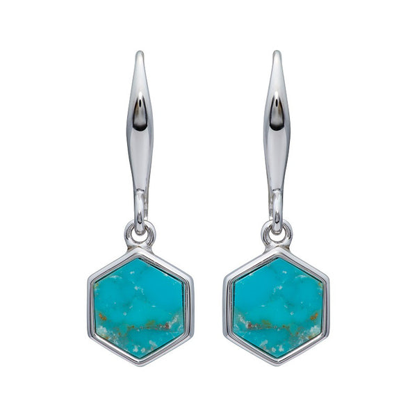 Unique & Co GSterling Silver Turquoise Drop Earrings  ME-846