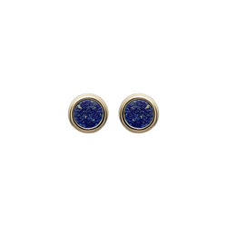 Unique & Co Gold Plated Silver Lapis Stud Earrings  ME-851