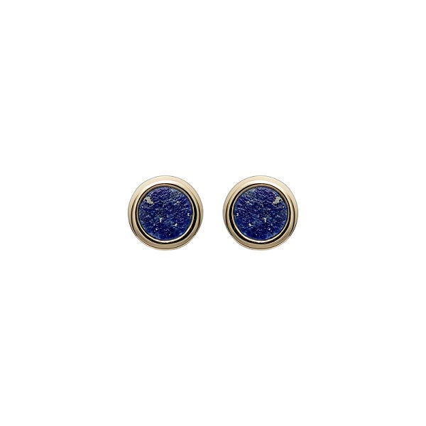 Unique & Co Gold Plated Silver Lapis Stud Earrings  ME-851