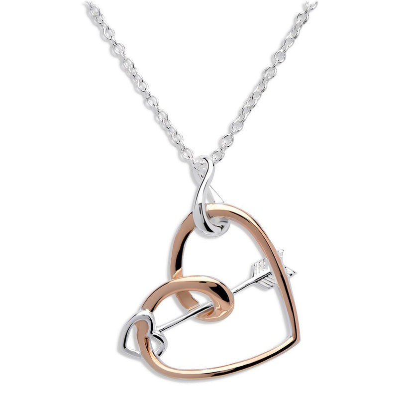 Unique & Co Sterling Silver Heart Pendant with Rose Gold Plating MK-572