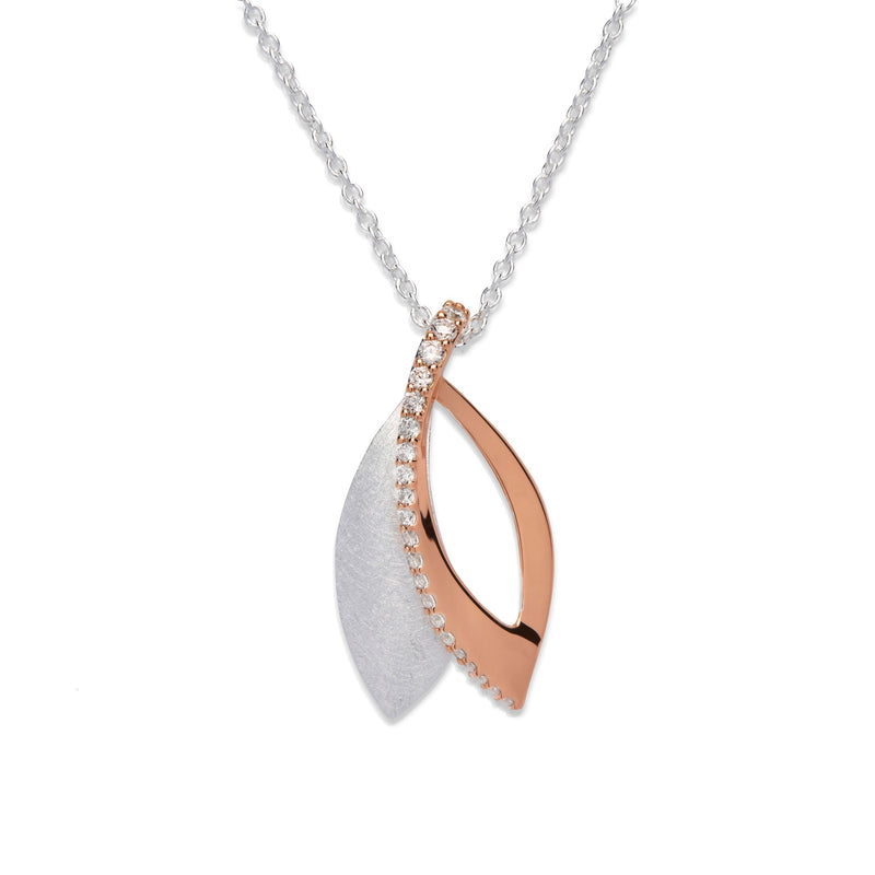 Unique & Co Sterling Silver Pendant with Rose Gold Plating MK-587