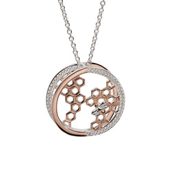 Unique & Co Sterling Silver Bee Pendant with Rose Gold Plating MK-780