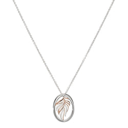 Unique & Co Sterling Silver CZ Pendant with Rose Gold Plating MK-800