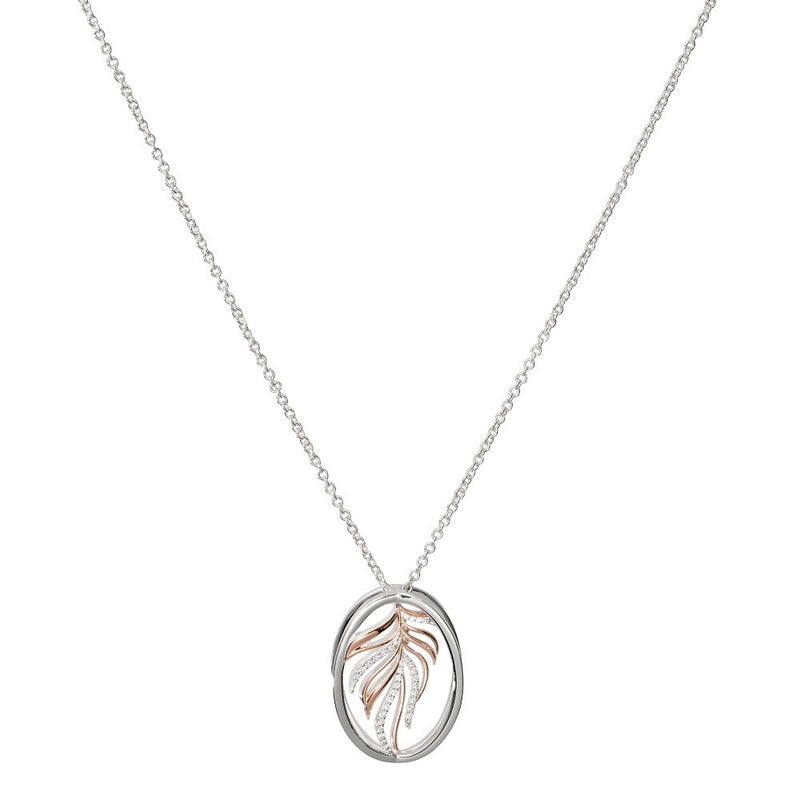 Unique & Co Sterling Silver CZ Pendant with Rose Gold Plating MK-800