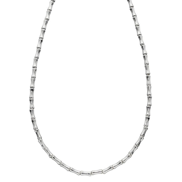 Sterling Silver Bamboo Link Necklace
