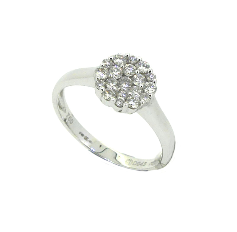 Diamond 20 Stone Cluster Ring 0.43ct 18ct White Gold