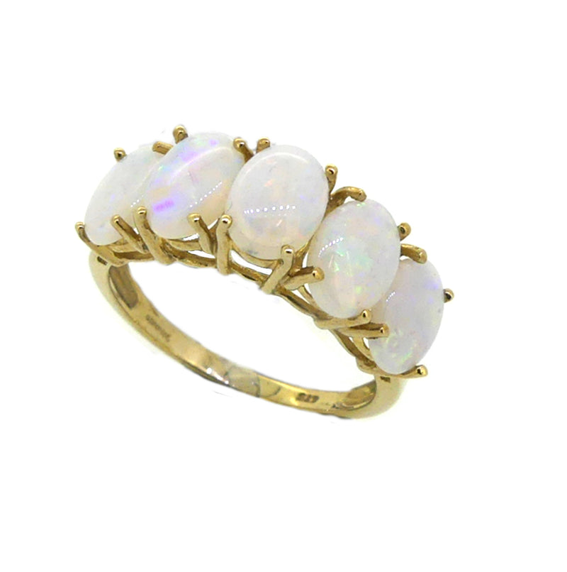 Opal 5 Stone Ring 9ct Gold