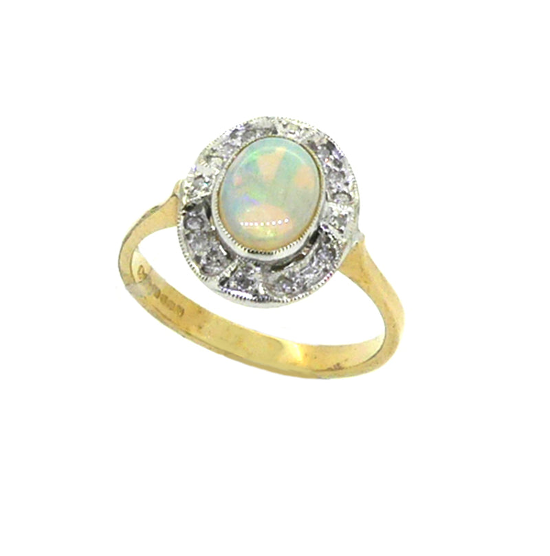 Opal & Diamond Vintage Style Ring JLR386