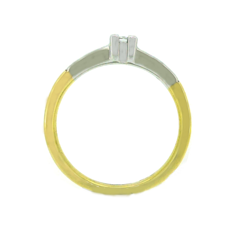 Solitaire Princess Cut Diamond Ring Diamond Set Shoulders 18ct Yellow Gold