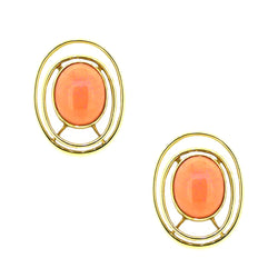 Pre Owned Coral Earrings 18ct Gold