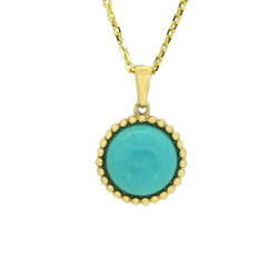 Turquoise Beaded Pendant 9ct Gold