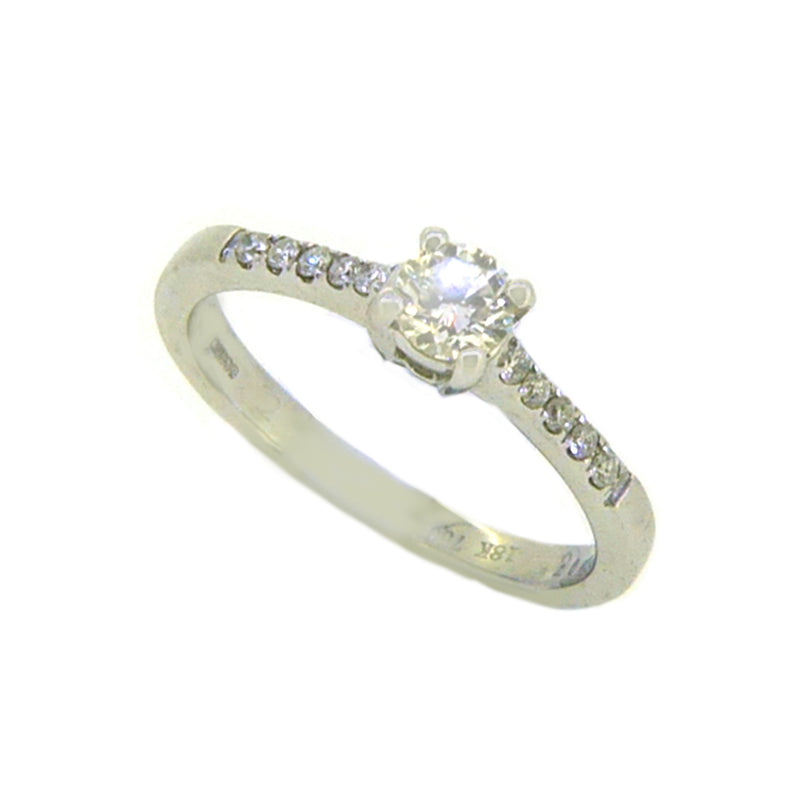 18ct White Gold Solitaire Diamond Engagement Ring 0.25ct