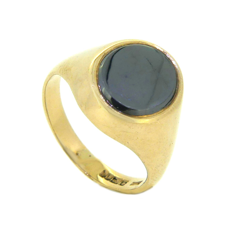 Pre Owned Hematite Signet Ring 9ct Gold