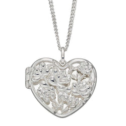 Sterling Silver Ornate Heart Cage Locket