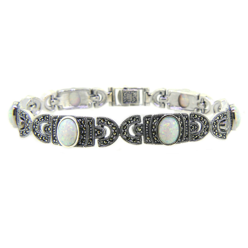 Sterling silver sales and opal bracelet