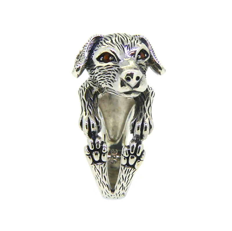Silver & Marcasite Dog Ring FRONT