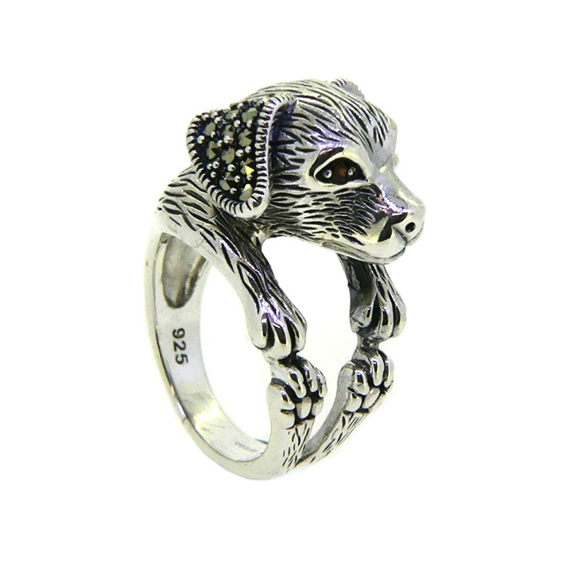 Silver & Marcasite Dog Ring
