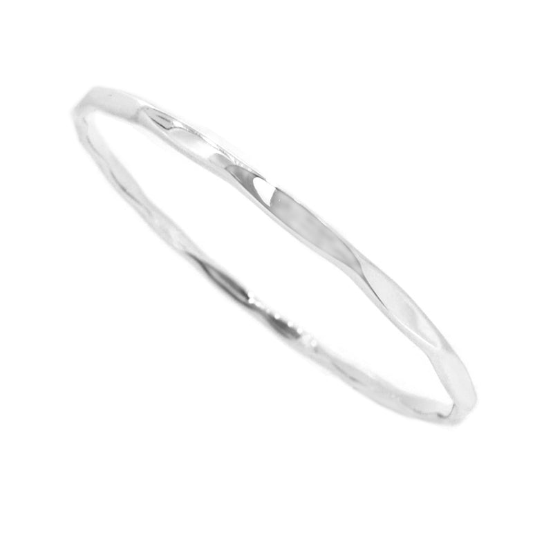 Sterling Silver 3mm Faceted Bangle
