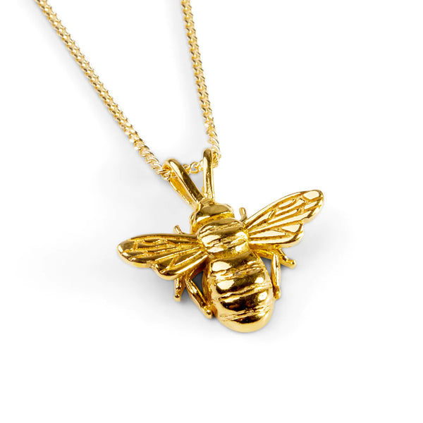 Henryka Honey Bee Necklace in Silver 24k Gold Plated