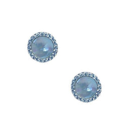 Silver Mother of Pearl & CZ Stud Earring