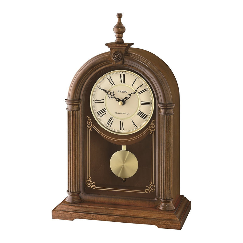Seiko Wooden Dual Chime Mantle Clock QXQ036B