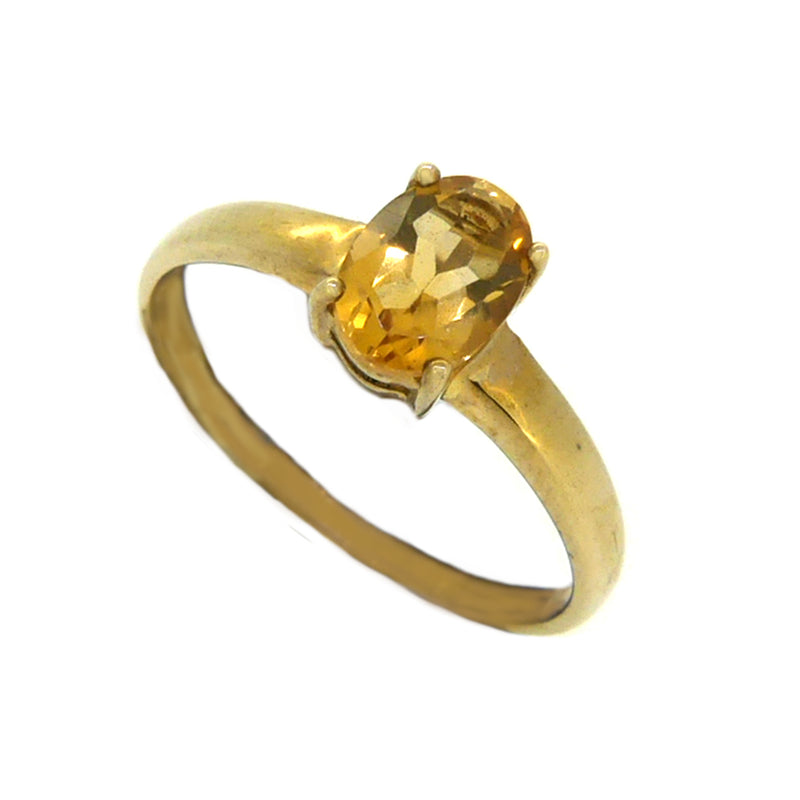 Oval Citrine 9ct Yellow Gold Ring