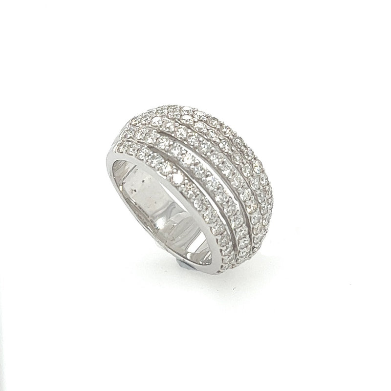 Diamond Five Row Ring 2.00ct 14ct White Gold side