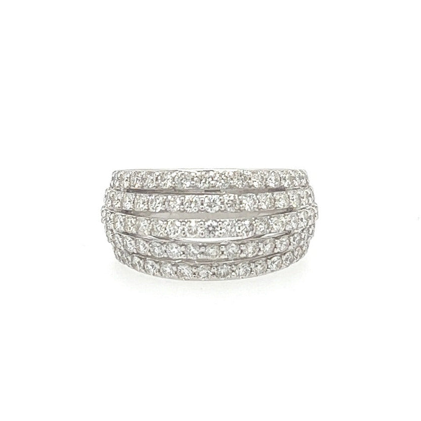 Diamond Five Row Ring 2.00ct 14ct White Gold