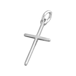 Sterling Silver Plain Thin Stick Cross 17.5 x11.5mm