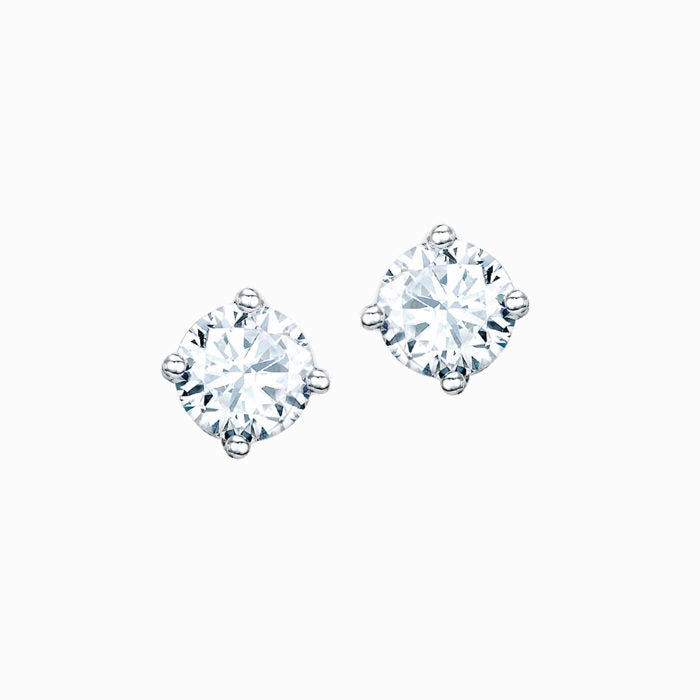 The Real Effect Solitaire CZ Stud Earrings RE100RD