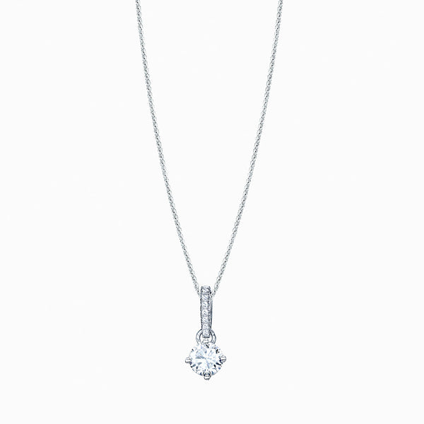 The Real Effect Solitaire CZ Pendant Necklace RE150PD