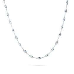 The Real Effect Italian Silver Bead Necklace 18 Inch