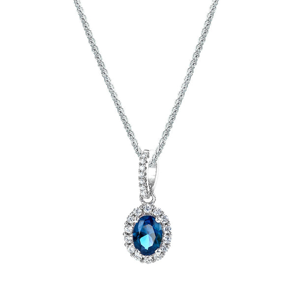 The Real Effect Sapphire Blue CZ Necklace