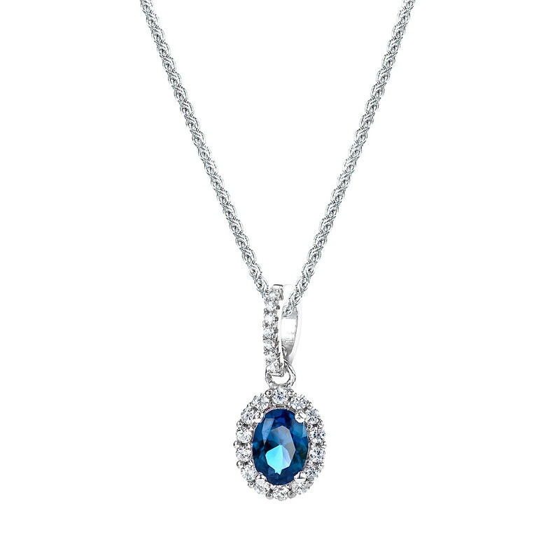 The Real Effect Sapphire Blue CZ Necklace